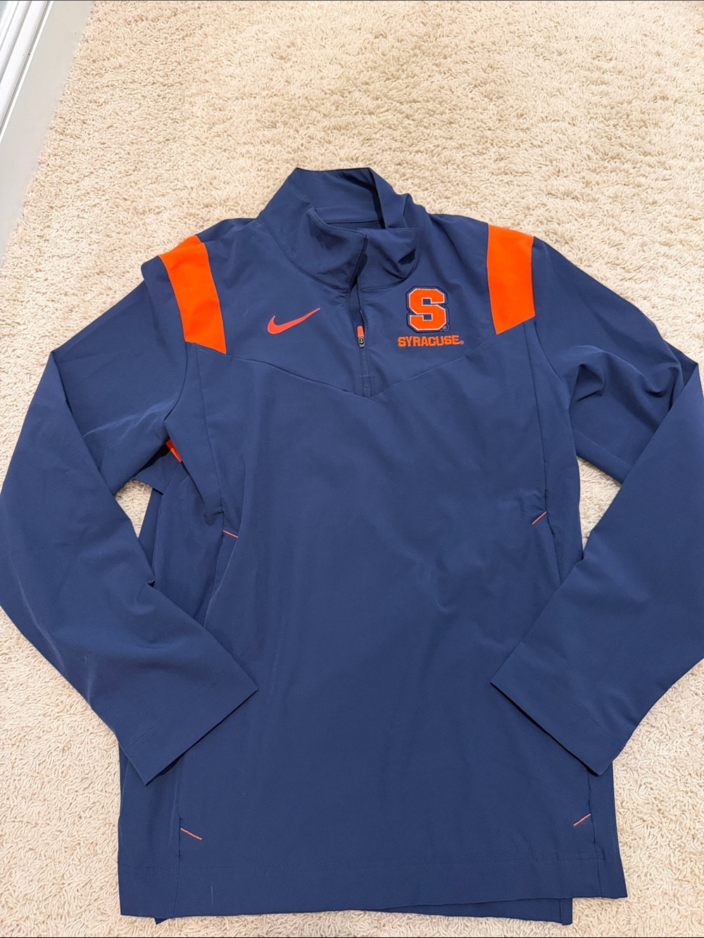 Syracuse navy blue quarter zip windbreaker jacket pullover